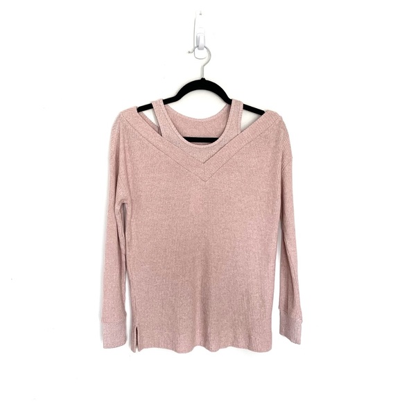NWT Anthropologie Pink Ribbed Knit Sweater Top - Picture 1 of 7
